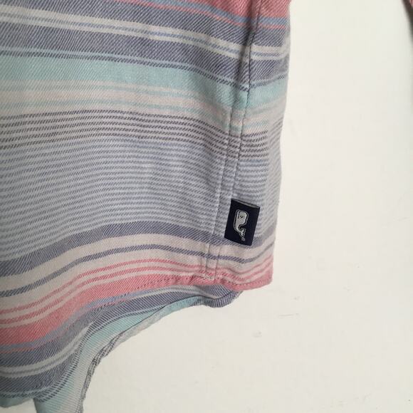 VINEYARD VINES  Sunset Lake Stipe Slim Fit Crosby Shirt Cotton Linen blend sz L - Picture 4 of 8